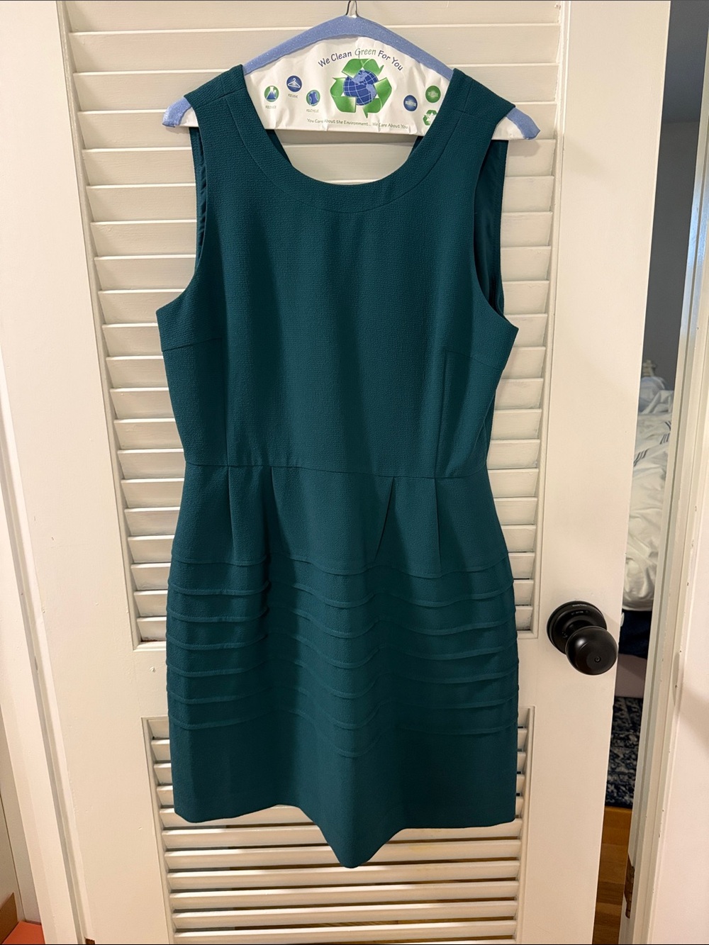 Madewell Teal Sleeveless Tiered Mini Dress
